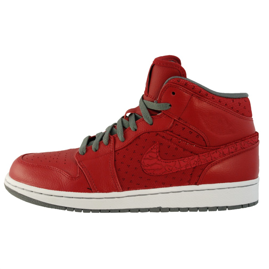 Jordan Jordan Air Jordan 1 Slip Resistant Abrasion Resistant Mid top Basketball Shoes Men's Red