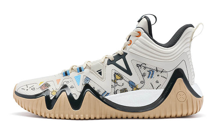 XTEP Lingren 1 Mid top Basketball Shoes Men's White Black Blue