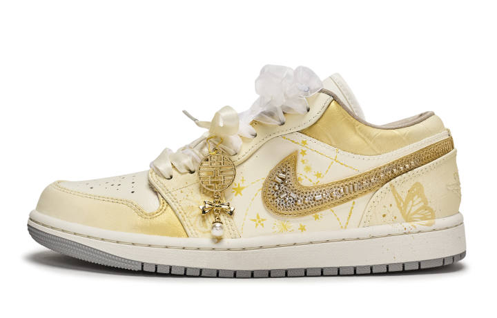 Jordan Jordan Air Jordan 1 811 Manufacturing, Butterfly Dancing Gilded Abrasion Resistant Abrasion Resistant Low top