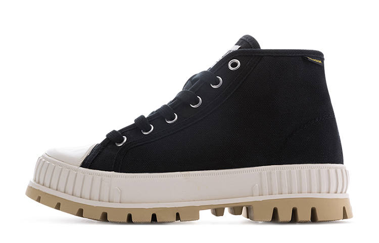Palladium Pallashock Mid OG Abrasion Resistant Breathable High top Canvas Shoes Unisex Black