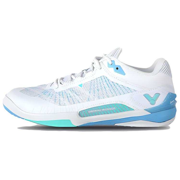VICTOR Cushioning, Wear Resistant Low top Badminton Shoes Unisex White Blue