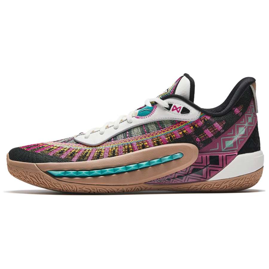 Anta Shock Wave 6 Low top Basketball Shoes Men's Yellow Pink Black