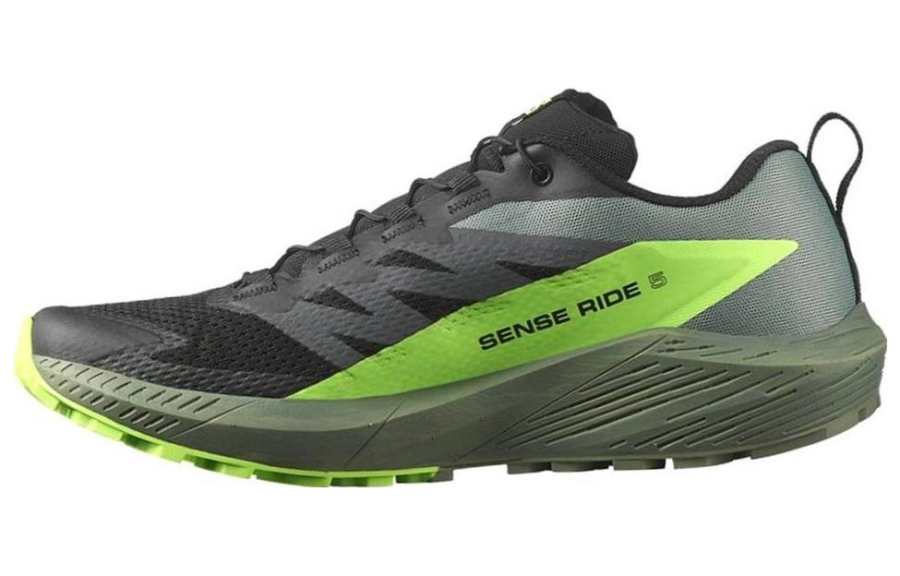 SALOMON Sense Ride 5 Trail Running Shoes Unisex Black Green