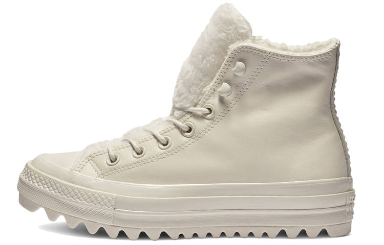 Converse Chuck Taylor All Star Street Warmer Ripple High Top Thick Sole Pure White Women's