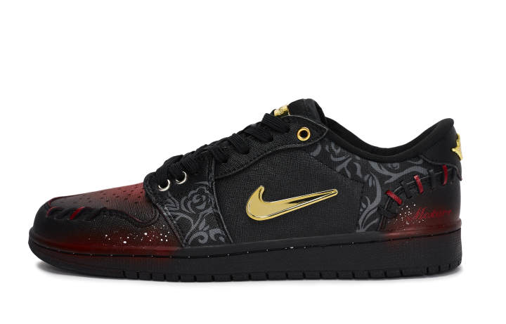 Jordan Jordan Air Jordan 1 Wondrous Brush Blossoms, Wildfire Rose Slip Resistant, Abrasion Resistant, Breathable Low top