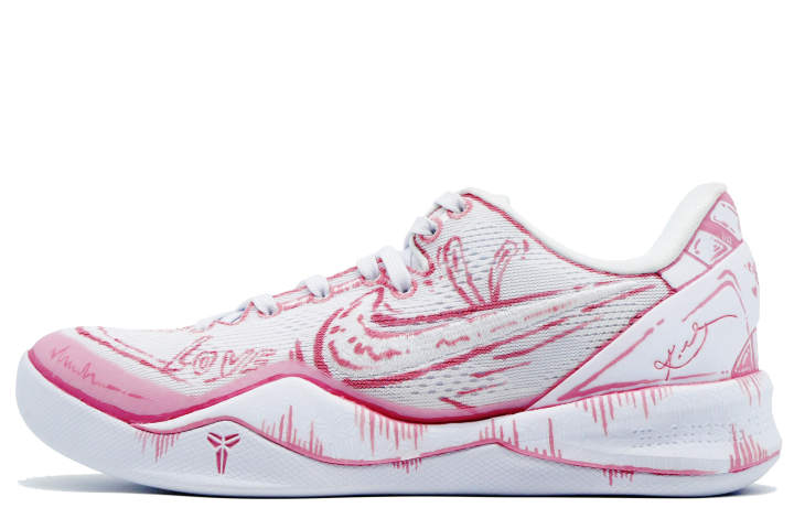 Nike Nike Kobe 8 Kobe 8 Cushioning Low top Basketball Shoes Unisex Pink White