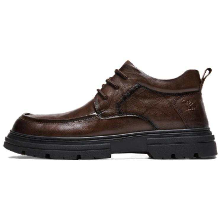 CAMEL CAMEL Casual Leather Shoes Men's Low Top Brown/Black