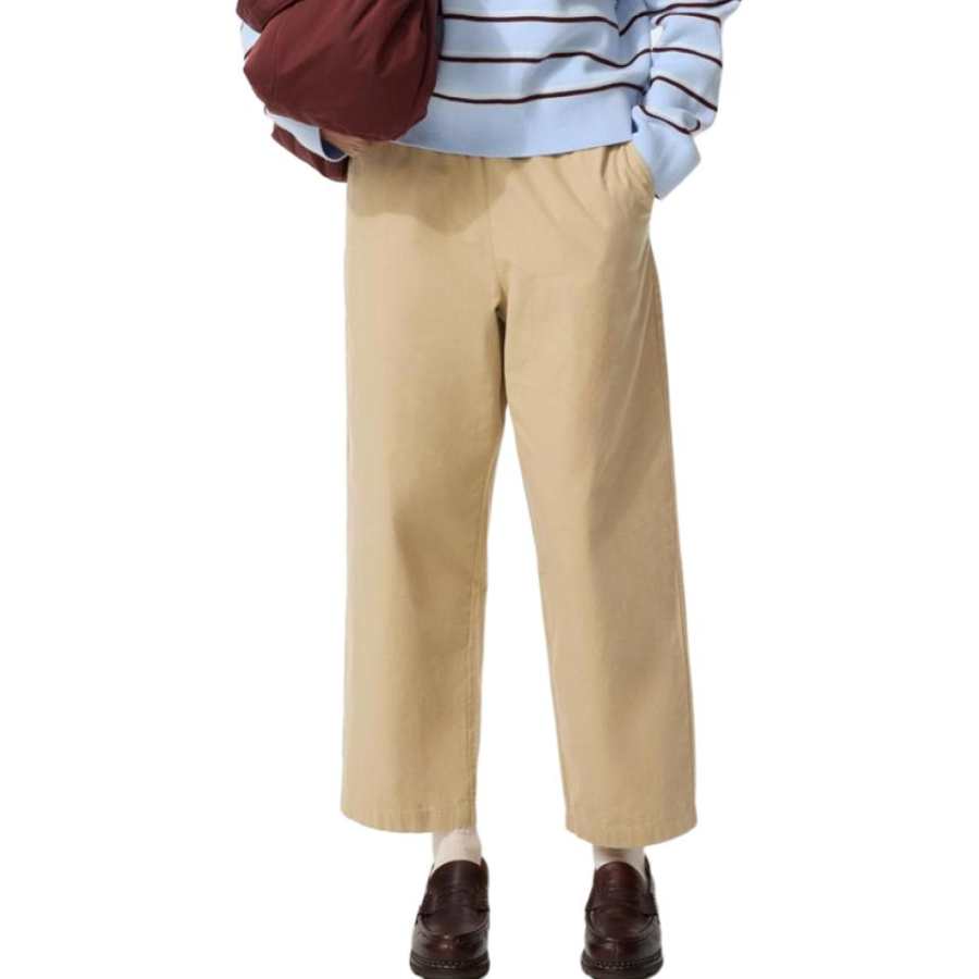 UNIQLO Casual Pants Women's Dark Beige Moderate Straight Fit Pants