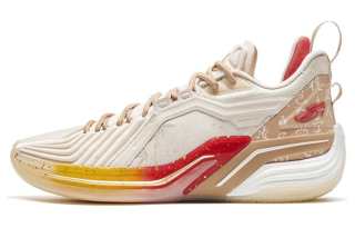 XTEP Jlin 3 Waving Brushstroke Slip Resistant Low top Basketball Shoes Men's Beige Brown
