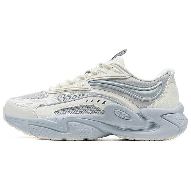 XTEP Abrasion Resistant Height Increasing Low top Chunky Sneakers Women's White Gray
