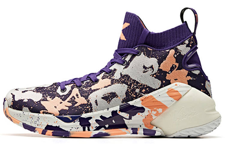 Anta KT4 Thompson, Sunset In Los Angeles Cushioning Slip Resistant High top Basketball Shoes Men's Purple