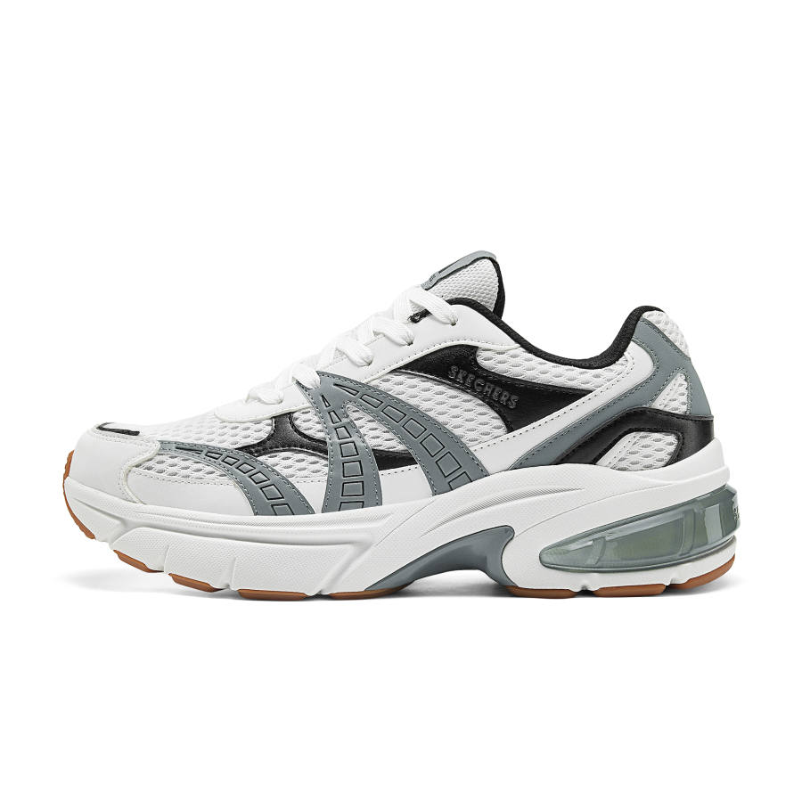 Skechers SHADOW Abrasion Resistant Low top Running Shoes Men's White Gray