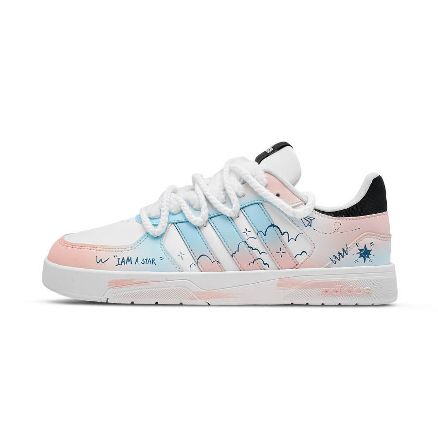 Adidas Neo Courtbeat Cloud Star Sweet Paint Thermal Low top Skateboard Shoes Unisex Pink Blue