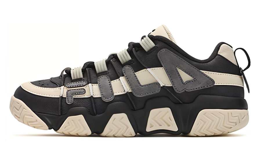FILA FUSION BUSTER Puffy Shoes Low top Vintage Basketball Shoes Women's Black White