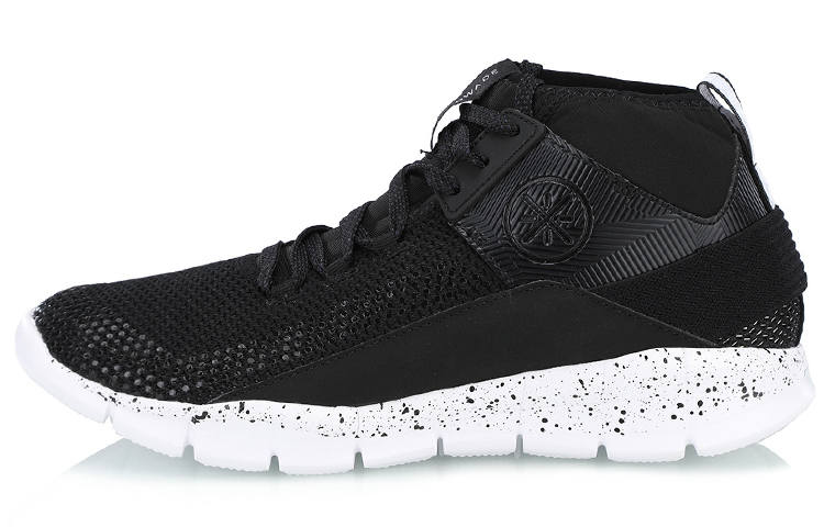 Li-Ning Li Ning Mid top Basketball Shoes Unisex Black White