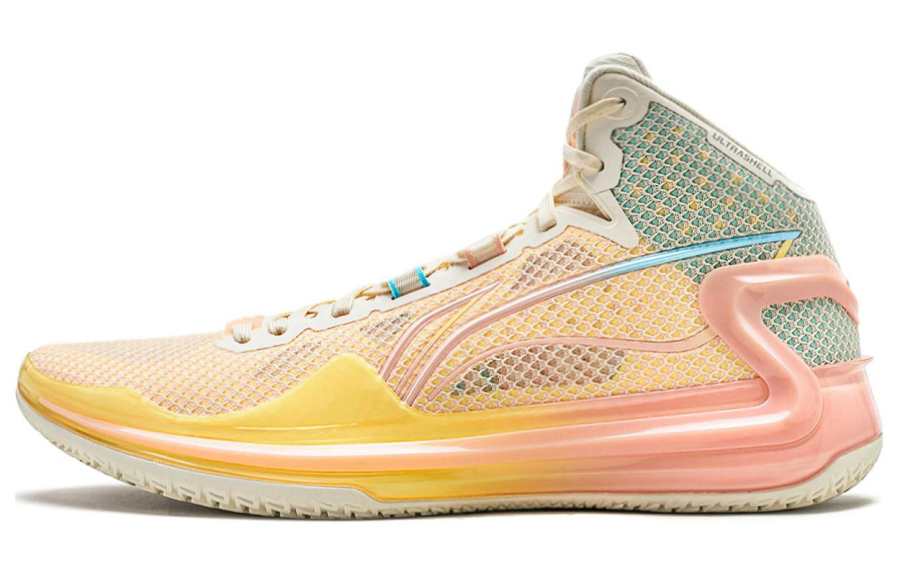 Li-Ning Li Ning Liren 4 Basketball Shoes Men's Mid Top Neon Yellow/Light Old Gold/Cool Blue