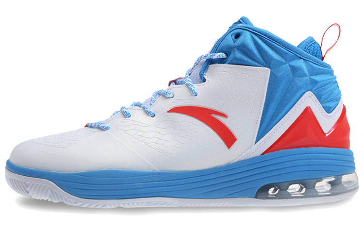 Anta Basketball Collection NBA Cushioning Slip Resistant Abrasion Resistant Mid top Basketball Shoes Men's Blue White
