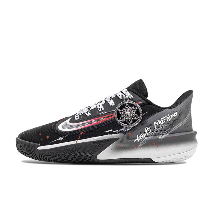 Nike Nike Precision 7 Mikawa, The Grim Reaper Contract Cushioning Low top Basketball Shoes Men's Black Red