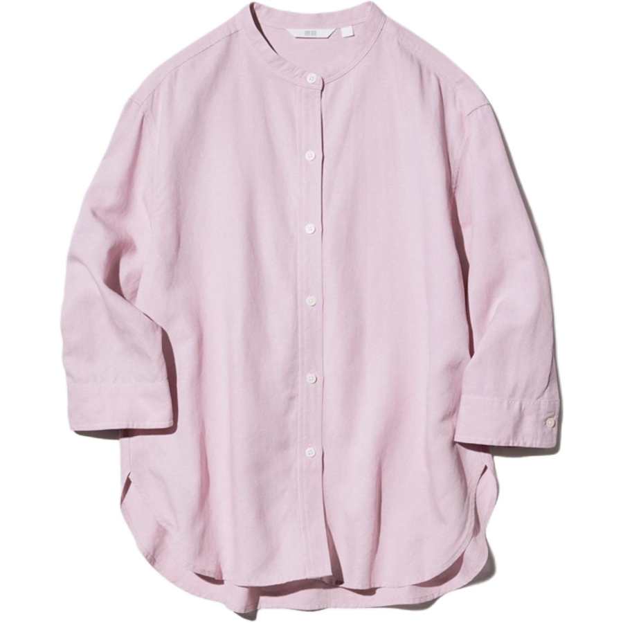 UNIQLO Shirts Women's Cyan Purple Stand Collar Moderate