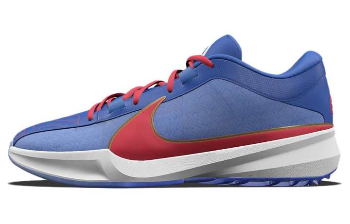 Nike Nike Freak 5 Abrasion Resistant Breathable Low top Basketball Shoes Men's Blue Red