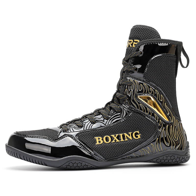SAIKELONG Professional Boxing Shoes Microfiber Leather Breathable, Slip Resistant, Abrasion Resistant High top