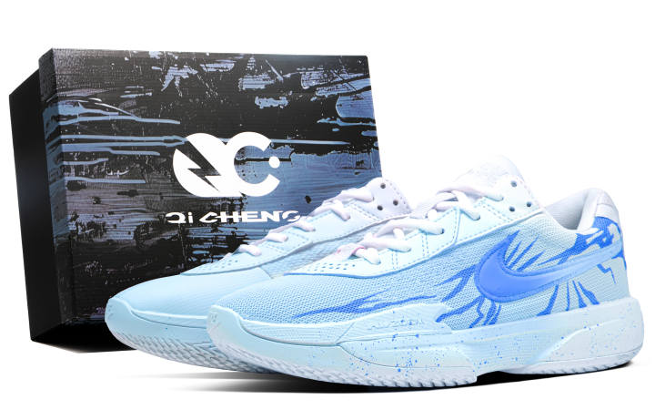 Nike Nike Air Zoom G.T. Cut Academy Lantian Box Abrasion Resistant Low top Basketball Shoes Unisex White Blue