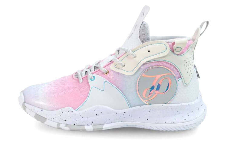 PEAK Tony Parker 1 Slip Resistant Abrasion Resistant Mid top Basketball Shoes Men's White Pink