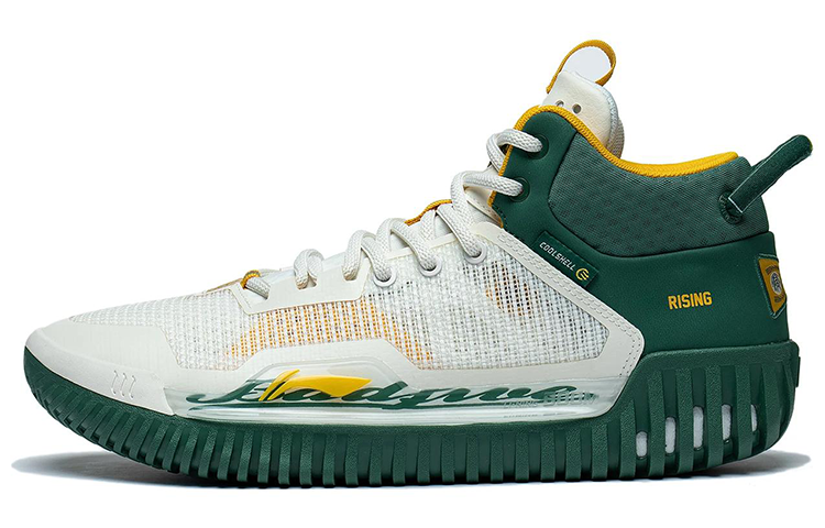 Li-Ning Li Ning Badfive 3 Flat Cushioning Slip Resistant Mid top Basketball Shoes Men's White Green