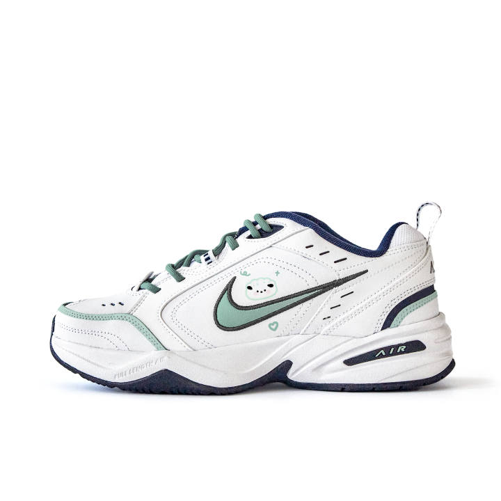 Nike Nike Air Monarch 4 Slip Resistant Abrasion Resistant Low top Chunky Sneakers Unisex White Green
