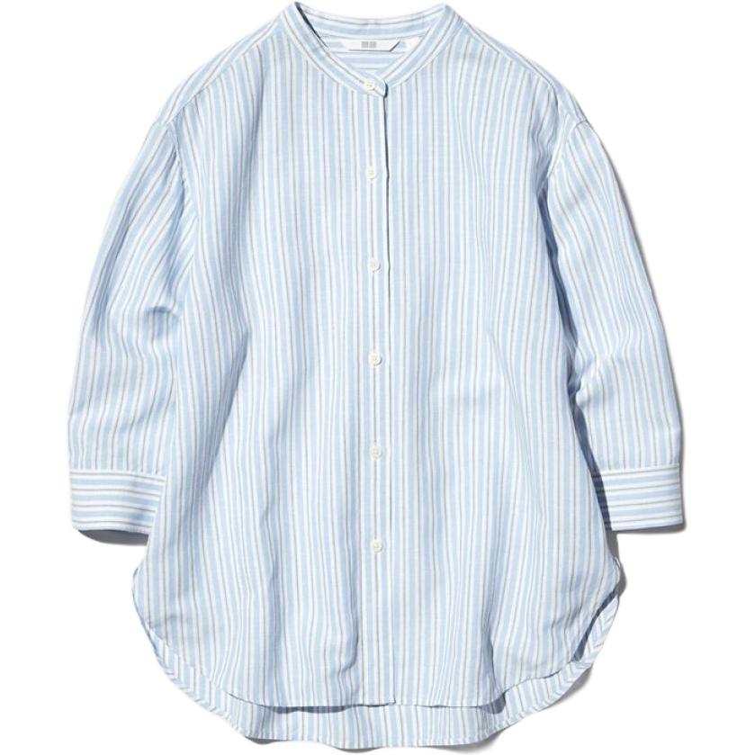 UNIQLO Shirts Women's Aqua Blue Stand Collar