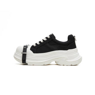 ABCICEY Slip Resistant Abrasion Resistant Low top Canvas Shoes Unisex Black White
