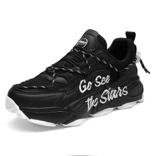 DEVIL AND ANGEL Balance Height Increasing Low top Chunky Sneakers Unisex Black