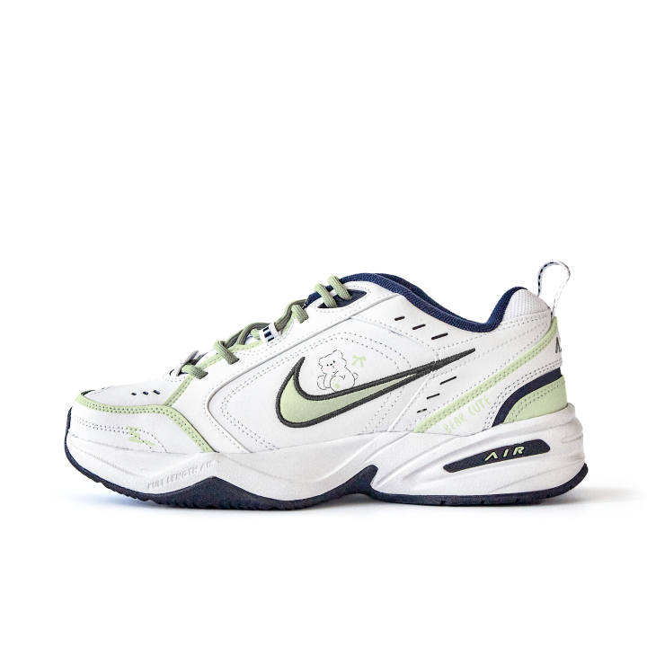 Nike Nike Air Monarch 4 Slip Resistant Abrasion Resistant Low top Chunky Sneakers Unisex White Green