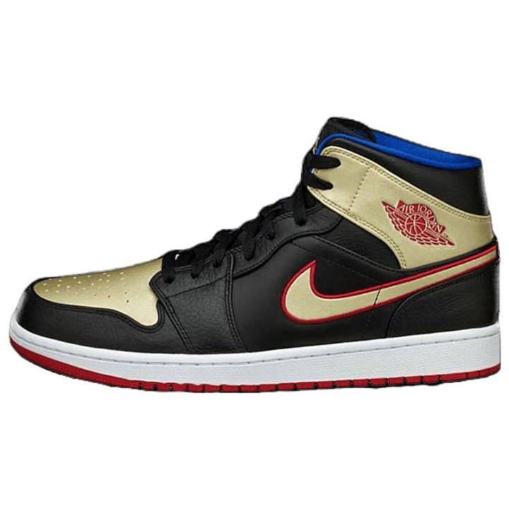 Jordan Jordan 1 Mid Black Gold Red