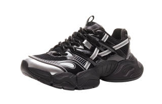 VEIDOORN Slip Resistant, Abrasion Resistant, Coverage Height Increasing Low top Chunky Sneakers Unisex Black