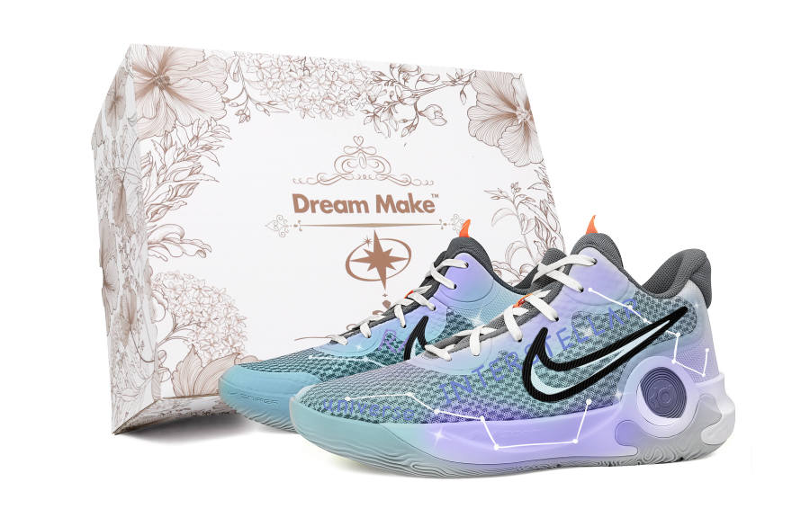 Nike Nike KD Trey 5 IX Slip Resistant Abrasion Resistant Low top Vintage Basketball Shoes Unisex Light Blue