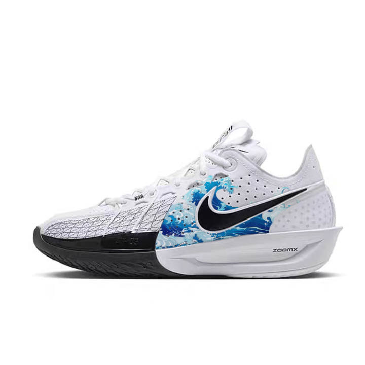 Nike Nike G.T. Cut 3 Dark Blue, Summer Wave Cushioning Slip Resistant Low top Basketball Shoes Unisex White