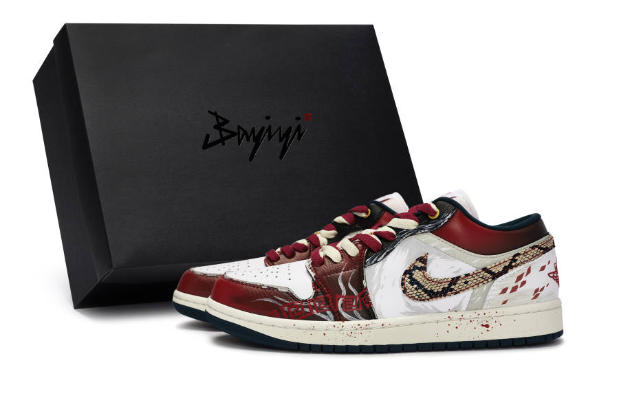 Jordan Jordan Air Jordan 1 Basketball Shoes Men's Low Top Black/White/Gray/Red
