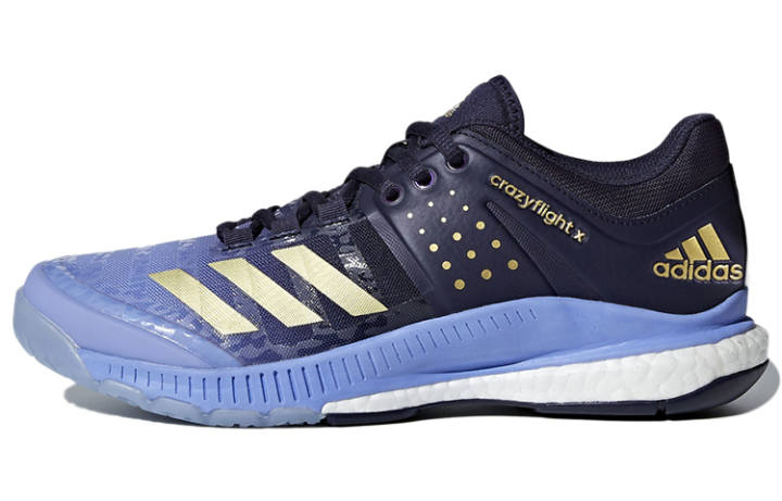 Adidas Adidas Crazyflight Comfortable Slip Resistant Abrasion Resistant Low top Running Shoes Men's Azure Blue