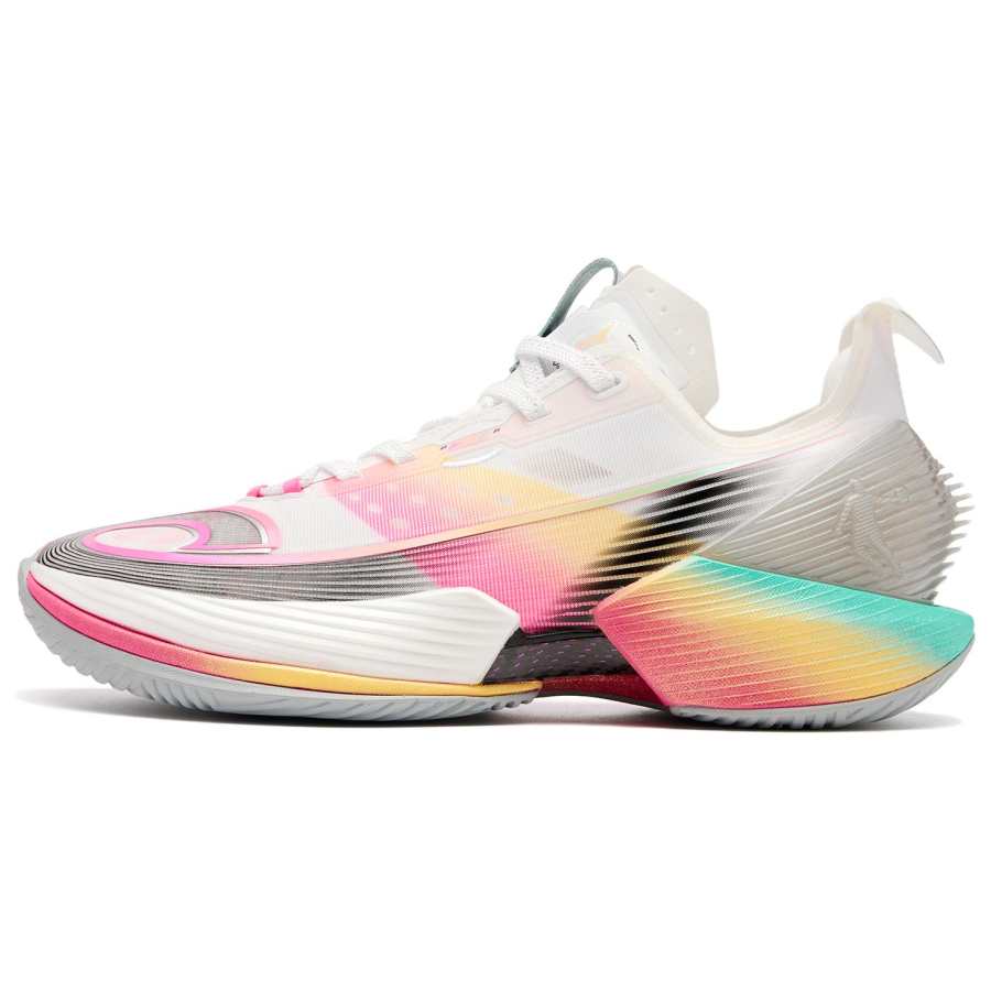 QIAODAN FE RISE Cushioning Coverage Rebound Grip Breathable Low Top Basketball Shoes Men's White Green