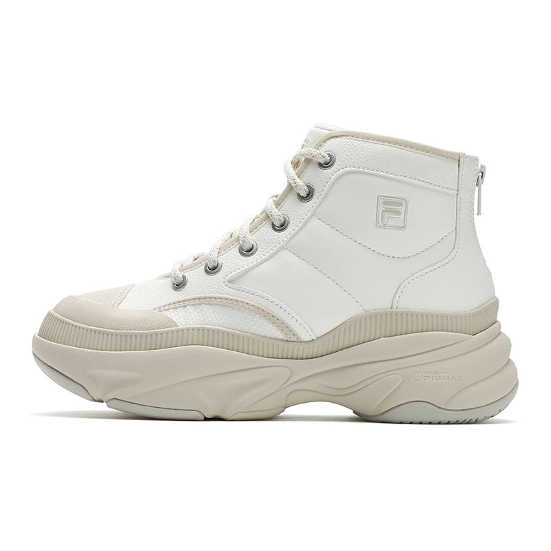 FILA BREAD Fashion Abrasion Resistant Mid top Chunky Sneakers Women's Foam White
