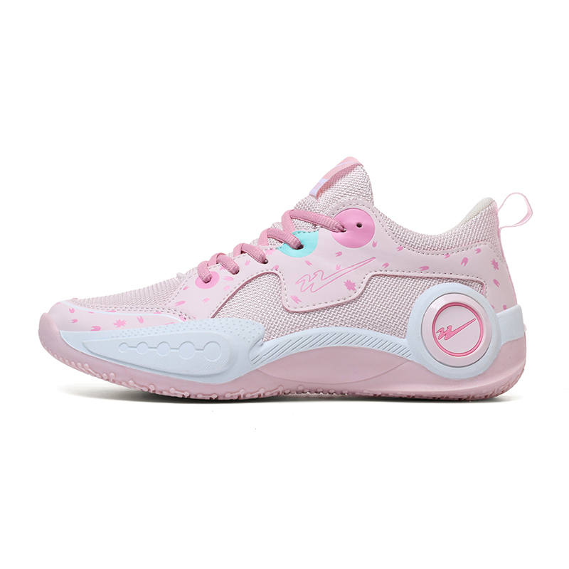 Binary Binary Cushioning Breathable Slip Resistant Cushioning Breathable Slip Resistant Low top Basketball Shoes Unisex Pink