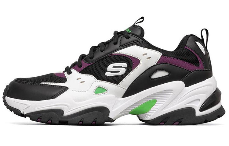Skechers Stamina V2 Mesh, Synthetic Leather Lace Up Cushioning Abrasion Resistant Breathable Low top Chunky Sneakers