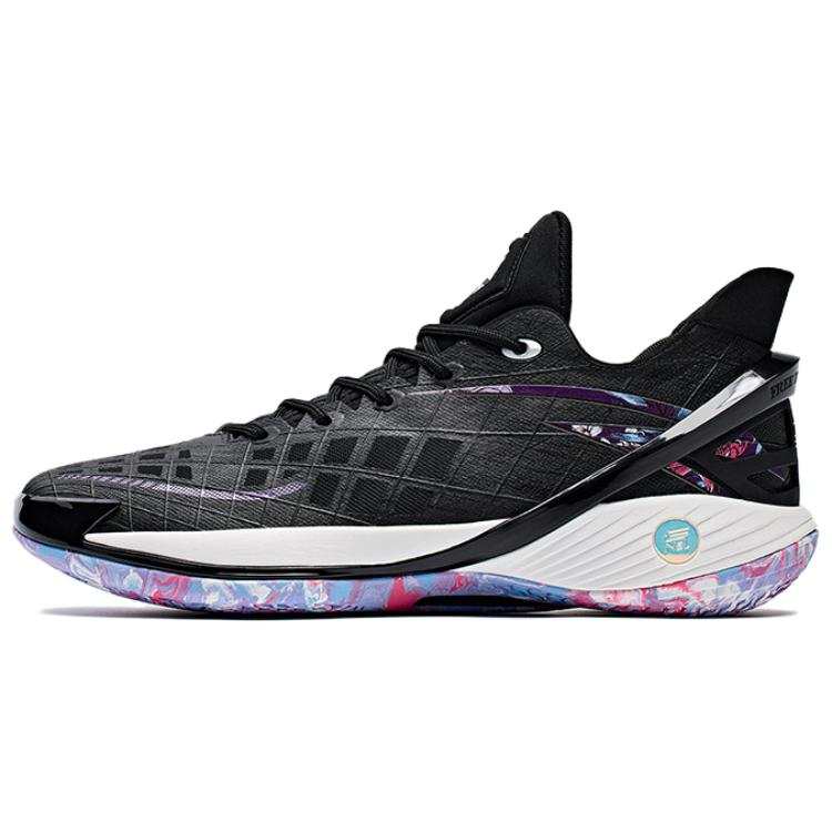 Anta Frivolous Series Cushioning, Wear Resistant Low top Basketball Shoes Men's Black Purple