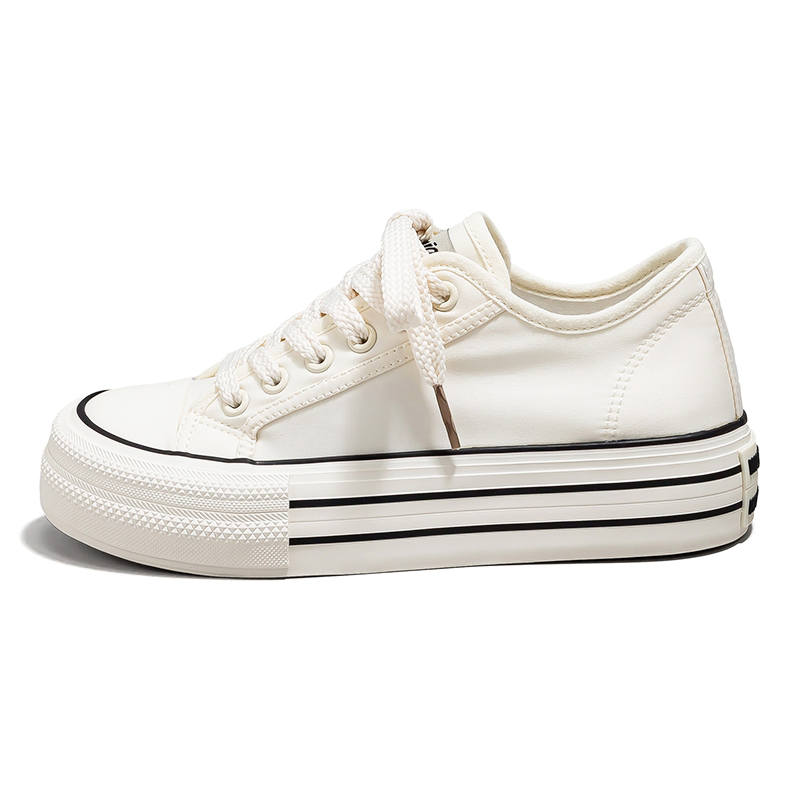 WARRIOR Warrior Coverage Height Increasing Abrasion Resistant Low top Canvas Shoes Women's Beige