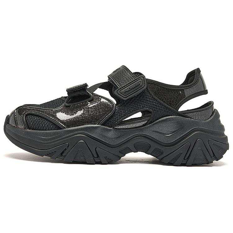 QIAODAN Abrasion Resistant Lightweight Height Increasing Beach Sandals Women's Black