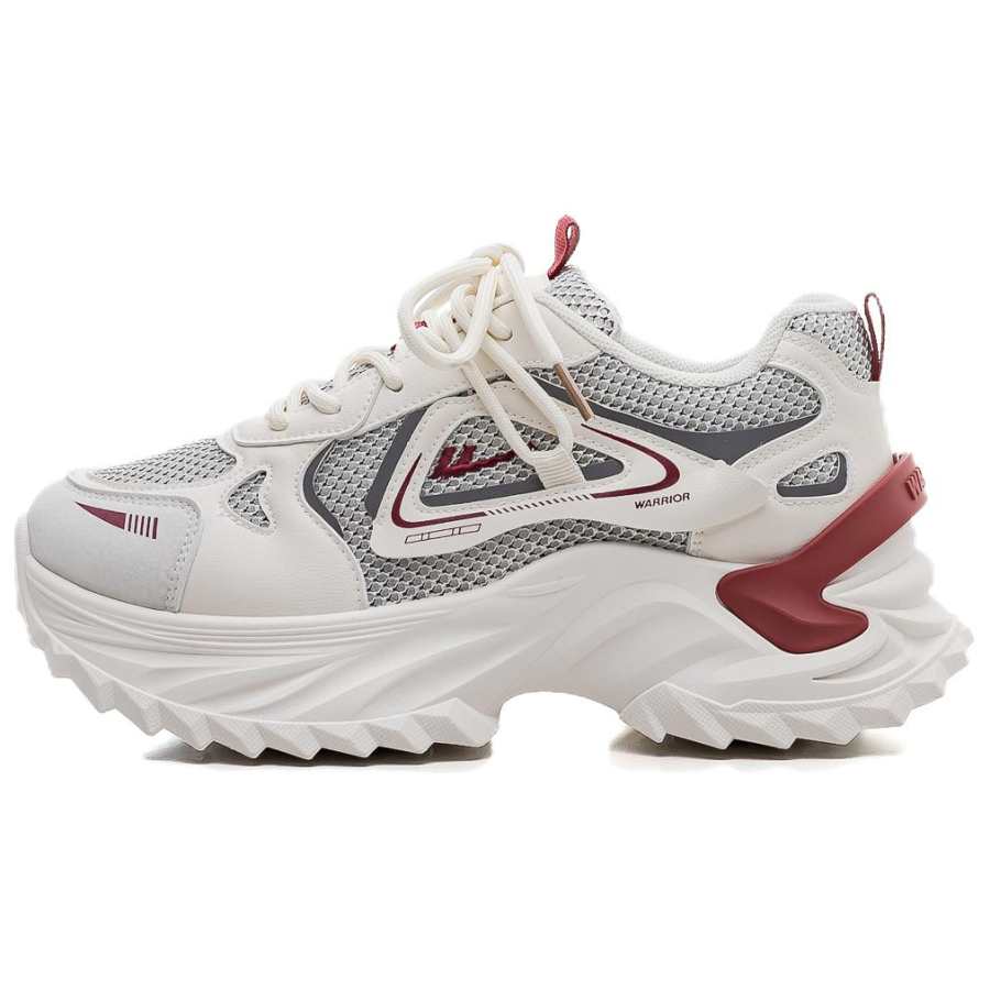 Warrior Lightweight Height Increasing Low top Chunky Sneakers Women's Beige Black Burgundy