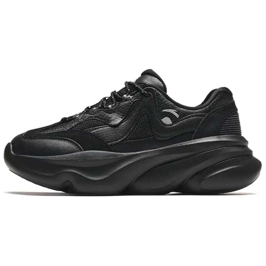 Anta Slip Resistant Abrasion Resistant Slip Resistant Abrasion Resistant Low top Chunky Sneakers Women's Black