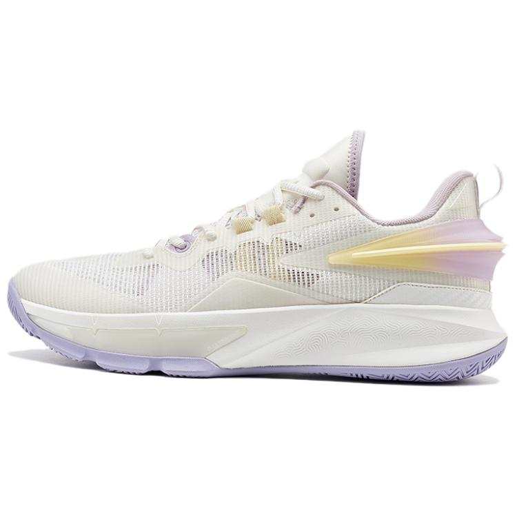 PEAK Slip Resistant Cushioning Slip Resistant Cushioning Low top Basketball Shoes Men's Beige Purple
