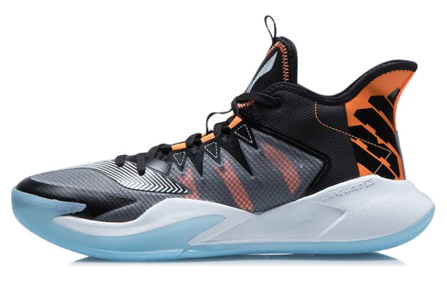 Li-Ning Li Ning Storm 2021 Basketball Shoes Men's Mid Top Black/White/Orange